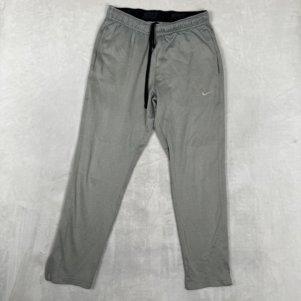 Nike Pants Mens Medium Gray Dri-FIT Mesh Track Joggers Zip Ankle Running